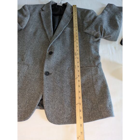 Tommy Hilfiger Blazer‎ Mens 40R Wool Blend Suit Jacket Gray Black Tweed Business - Picture 6 of 10